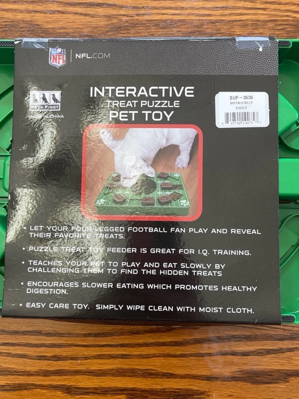 NFL Pet Treat Puzzle Toy - Blue and Green Spin Wheel